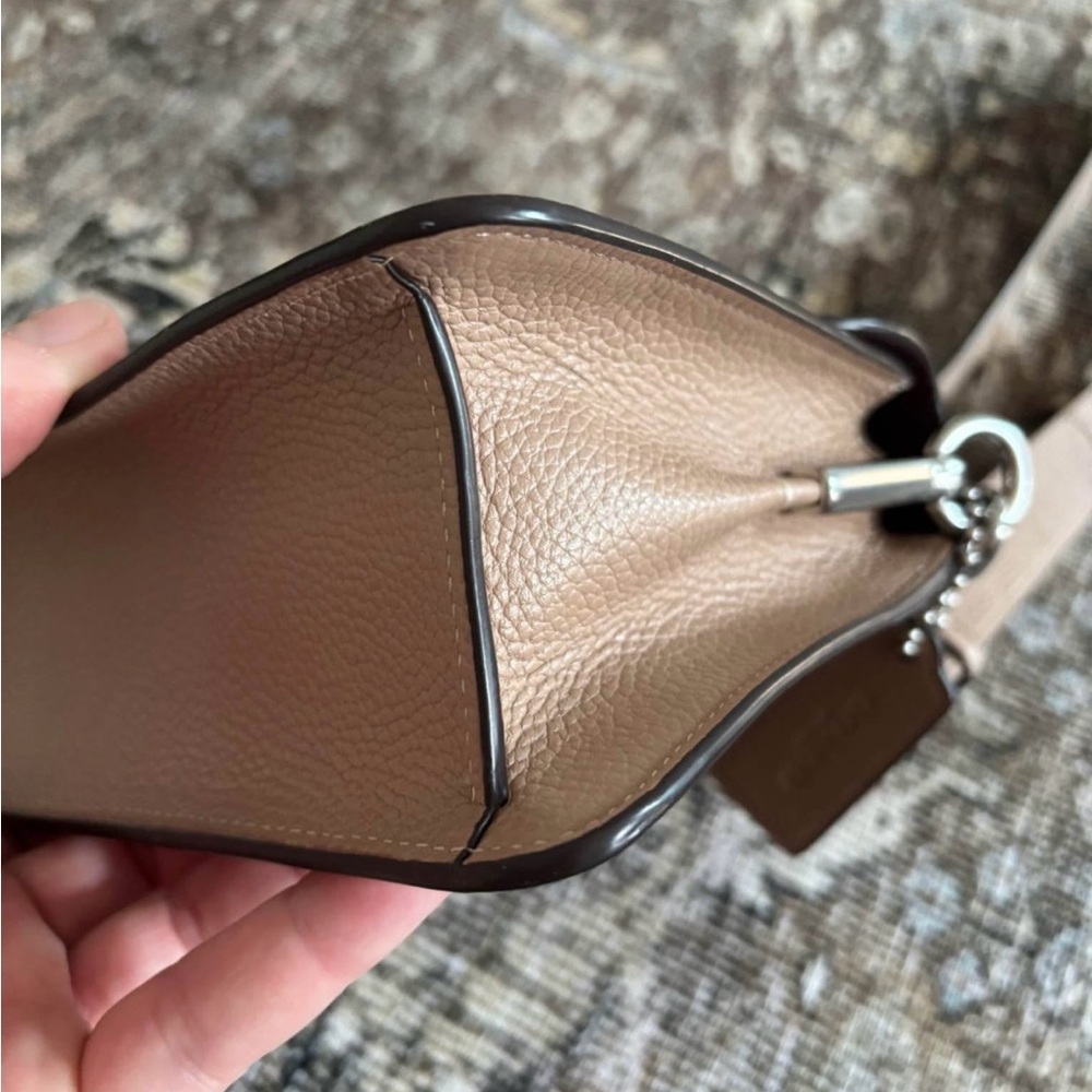 Coach Pebbled Leather Shoulder Bag in Taupe - Picture 4 of 12